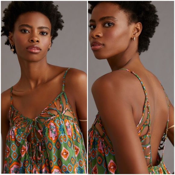 🆕 BY ANTHROPOLOGIE Drama Beach Midi Dress - Picture 2 of 4